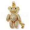 Brass with Cubic Zirconia Pendants X-KK-K341-37G-1