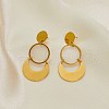 304 Stainless Steel Dangle Stud Earrings EJEW-P315-02A-G-1