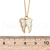 304 Stainless Steel with Plastic Imitation Shell Wing Pendant Necklaces for Women NJEW-Z065-01G-5