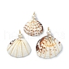 Natural Shell Copper Wire Wrapped Pendants PALLOY-TA00078-03-1