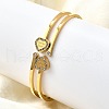 304 Stainless Steel Micro Pave Clear Cubic Zirconia Cuff Bangles BJEW-Z124-02G-1
