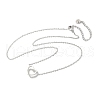 201 Stainless Steel Interlocking Heart Pendant Necklaces for Women NJEW-D307-01P-2