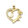 Brass Micro Pave Clear Cubic Zirconia Pendants KK-A221-27A-G-1