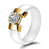 Flat Round Porcelain Finger Rings for Women Men FS-WG6D31E-03-4