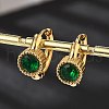 304 Stainless Steel Flat Round Hoop Earrings EJEW-P309-02G-3