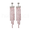 Glass Rhinestone Chains Tassel Earrings EJEW-JE05473-3