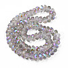Electroplate Transparent Glass Beads Strands EGLA-N002-37-C02-2