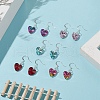 Electroplated Glass Heart Pendant Dangle Earrings EJEW-JE05161-2