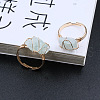 Nuggets Alloy Wire Wrapped Natural Fluorite Cuff Rings FS-WGA7830-09-1