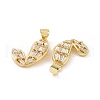Brass Micro Pave Cubic Zirconia Pendants ZIRC-P106-31G-3