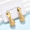 Teardrop 304 Stainless Steel Dangle Stud Earrings EJEW-C142-12G-1