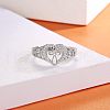 925 Sterling Silver Micro Pave Cubic Zirconia Finger Rings FS-WG6D494-04-2