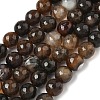 Dyed Natural Agate Faceted Round Beads Strands G-E320E-8mm-14-1