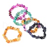 Dyed & Heated Nuggets Natural Agate Bead Stretch Bracelets for Women BJEW-JB09484-1