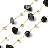 Handmade Natural Snowflake Obsidian Chip Beaded Chains CHC-F020-09G-07-1