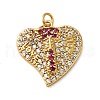 Rack Plating Brass Micro Pave Cubic Zirconia Pendants KK-K377-78G-1