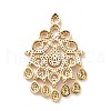 Eco-friendly Brass Micro Pave Clear Cubic Zirconia Big Pendants KK-D079-01G-2