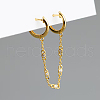 S925 Sterling Silver Chain Hoop Earrings MC5982-1-2