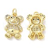 Brass Micro Pave Cubic Zirconia Pendants KK-M249-04G-1