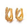 Rack Plating Brass Micro Pave Cubic Zirconia Cuff Earrings EJEW-P221-07G-1