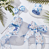 FINGERINSPIRE 2 Rolls 2 Styles Polyester Printed Wired Ribbon OCOR-FG0002-49-5