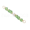 7Pcs 7 Styles Baking Paint Rondelle Glass & Shell Pearl Beaded Connector Charms PALLOY-JF03701-4