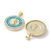 Rack Plating Brass Micro Pave Clear Cubic Zirconia Pendants KK-C041-06K-G-2