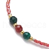 Dyed Natural Agate & Glass Seed Beaded Bracelets BJEW-MZ00047-03-2