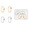 Unicraftale 4Pcs 2 Colors Brass Micro Pave Clear Cubic Zirconia Screw Carabiner Lock Charms FIND-UN0004-44-1