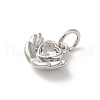 Rack Plating Brass Clear Cubic Zirconia Charms KK-Z056-09P-2