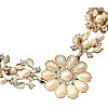 Alloy Crystal Rhinestone Flower Pendant Round Imitation Pearl Double Layer Necklaces for Women FS-WG4730C-01-5