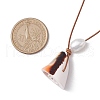 Mother's Day Jewellery Summer Beach Natural Cultured Freshwater Pearl & Natural Shell Pendant Necklaces NJEW-JN05100-03-3