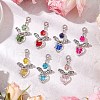 7Pcs 7 Colors Angel Glass Pendant Decorations HJEW-JM02788-01-1