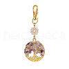 Natural Amethyst Chips Beads & Alloy Tree of Life Pendant Decorations HJEW-JM03129-01-2