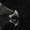 Oval Natural Dyed & Heated Black Agate Finger Rings PW-WG03CB0-02-5