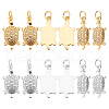 SUPERFINDINGS 12Pcs 2 Colors Brass Micro Pave Clear Cubic Zirconia Pendants ZIRC-FH0001-29-1