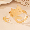Cat Shape Alloy Cuff Bangles & Cuff Rings Sets FS-WGE4C4B-01-1
