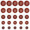 HOBBIESAY 300Pcs 5 Style 4-Hole Wooden Buttons BUTT-HY0001-05-1