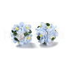 Luminous Polymer Clay Rhinestone Floral Ball Beads CLAY-U002-01C-4