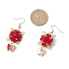 304 Stainless Steel Flower with Butterfly Dangle Earrings EJEW-MZ00455-04-3