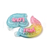 Gradient Color Translucent Resin Pendants RESI-G048-01F-3
