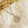 Stainless Steel Donut with Star Pendant Necklaces for Women VX1933-2-2