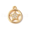 Brass Micro Pave Clear Cubic Zirconia Charms KK-M294-29G-1