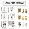 SUNNYCLUE 180Pcs 9 Styles Tibetan Style Tube Bails FIND-SC0009-24-2