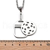 201 Stainless Steel Pickleball Paddle Pendant Box Chain Necklaces for Women Men NJEW-H050-01B-P-5