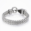 304 Stainless Steel Two-Tiered Wheat Chain Bracelets Link Bracelets BJEW-H524-07-2