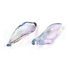 Baking Painted Transparent Glass Pendants DGLA-N014-02E-2