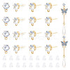 Unicraftale 12 Pairs Brass Cubic Zirconia Stud Earring Findings KK-UN0001-81-1