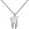 Tooth Shape 201 Stainless Steel Pendant Necklaces for Women FS-WG21FEE-02-2