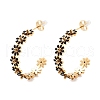 304 Stainless Steel Enamel Stud Earrings EJEW-S226-02G-01-2
